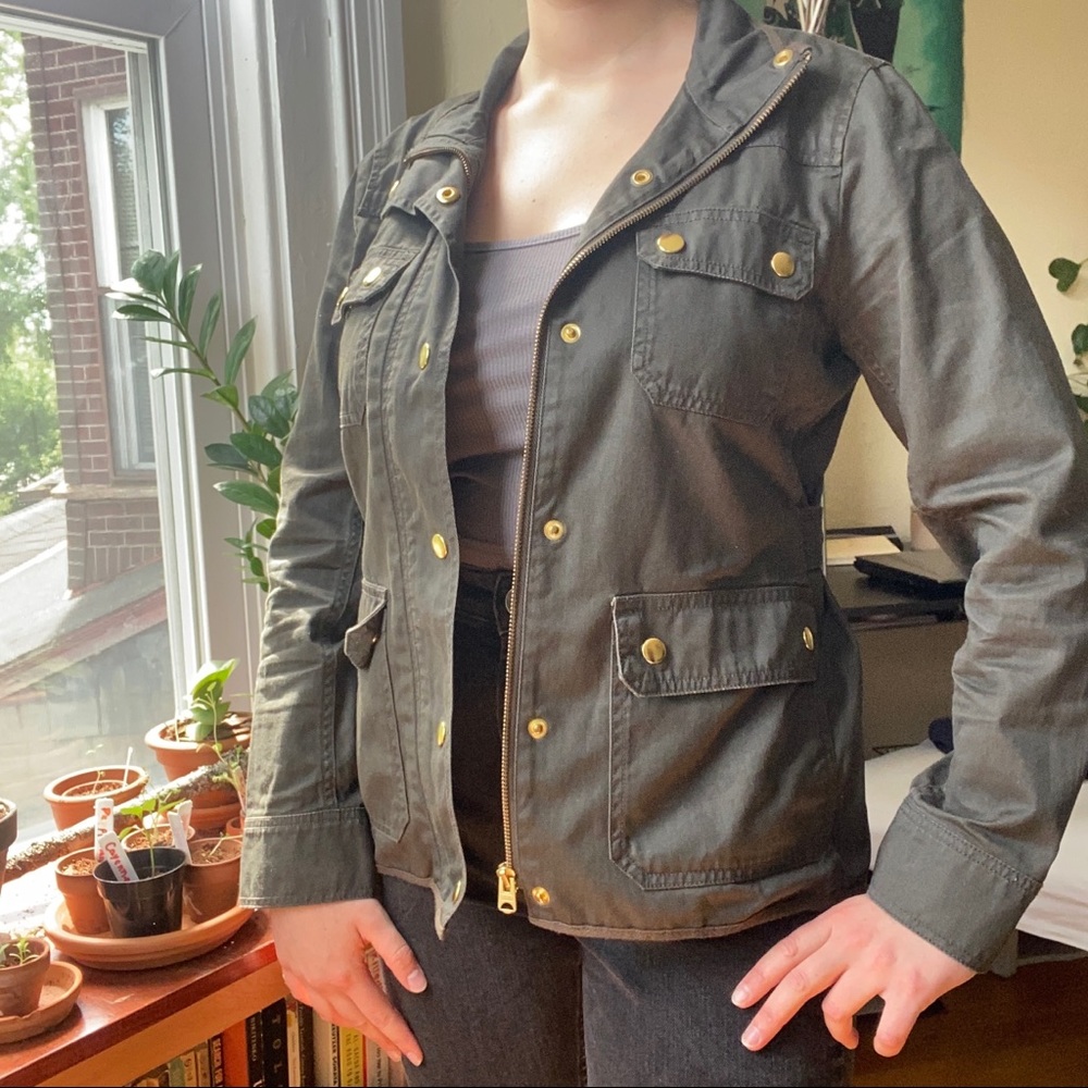 Green J. Crew Lightweight Jacket